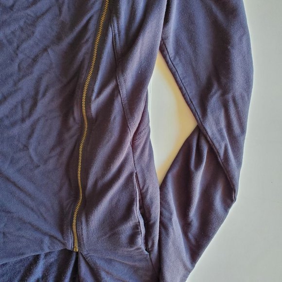 Market & Spruce Drape Asymmetrical Top Deep Blue Side Zipper Womens Size M - Picture 3 of 7